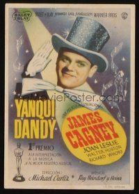 8g997 YANKEE DOODLE DANDY Spanish herald '45 different art of James Cagney as George M. Cohan!
