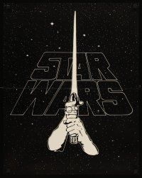 8g269 STAR WARS bootleg special 22x28 '77 George Lucas' sci-fi classic, art of hands & lightsaber!