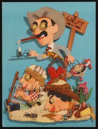 8g525 GO WEST trade ad '40 Kapralik artwork of wacky Groucho, Chico & Harpo Marx!