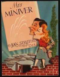 8g532 MRS. MINIVER trade ad '42 William Wyler, Kapralik art of Greer Garson & Walter Pidgeon!