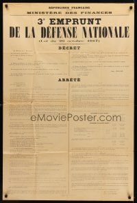 8g008 3E EMPRUNT DE LA DEFENSE NATIONALE French 29x43 WWI war bonds poster '17