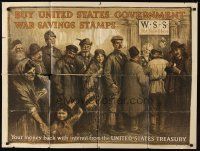 8g006 BUY UNITED STATES GOVERNMENT WAR SAVINGS STAMPS 30x40 WWI war bonds poster '17 Wm B. Ker art