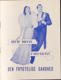 8g336 AWFUL TRUTH Danish program '37 multiple images of Cary Grant & pretty Irene Dunne!