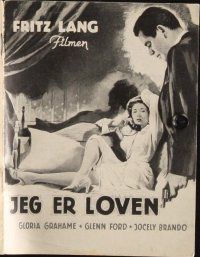 8g340 BIG HEAT Danish program '53 Glenn Ford & sexy Gloria Grahame, Fritz Lang, different!