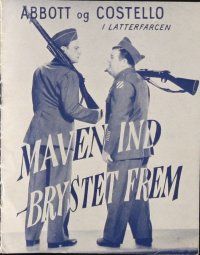8g342 BUCK PRIVATES COME HOME Danish program R60s different images of Bud Abbott & Lou Costello!