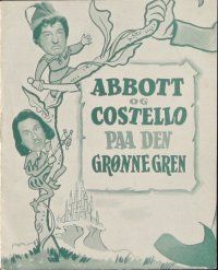 8g361 JACK & THE BEANSTALK Danish program '52 Abbott & Costello, their first picture in color!