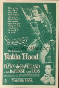 8g624 ADVENTURES OF ROBIN HOOD herald R48 Errol Flynn as Robin Hood, Olivia De Havilland