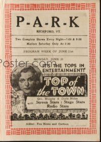 8g667 PARK THEATRE JUNE 21-26 herald '37 James Cagney, Laurel & Hardy!