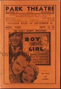 8g668 PARK THEATRE SEPTEMBER 12-17 herald '38 Laurel & Hardy, James Cagney, Pat O'Brien!