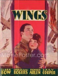 8g694 WINGS herald 1928 William Wellman Best Picture winner starring Clara Bow & Buddy Rogers!