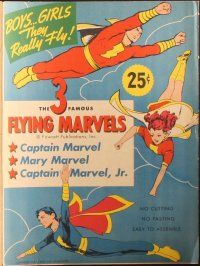 8g252 FLYING MARVELS paper doll set '45 Captain Marvel, Mary & Captain Marvel Jr!
