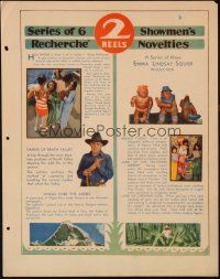 8g064 SERIES OF 6 SHOWMEN'S RECHERCHE NOVELTIES 2 campaign book pages '20s