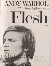 8g286 ANDY WARHOL'S FLESH English promo brochure '68 different images with Warhol & Dallesandro!