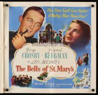 8g548 BELLS OF ST. MARY'S promo brochure '46 art of smiling pretty Ingrid Bergman & Bing Crosby!