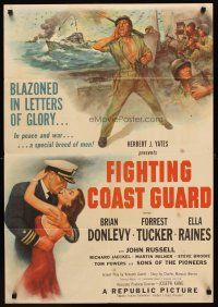 8g560 FIGHTING COAST GUARD promo brochure '51 Brian Donlevy, Forrest Tucker & sexy Ella Raines!
