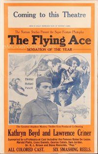 8g561 FLYING ACE promo brochure '26 all-black aviation, greatest airplane thriller ever produced!