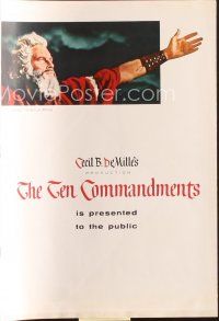 8g592 TEN COMMANDMENTS promo brochure '56 DeMille classic starring Charlton Heston & Yul Brynner!