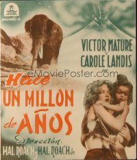 8g869 ONE MILLION B.C. Spanish herald '40 images of caveman Victor Mature, Carole Landis!