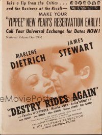 8g522 DESTRY RIDES AGAIN trade ad '39 romantic c/u of James Stewart & Marlene Dietrich!