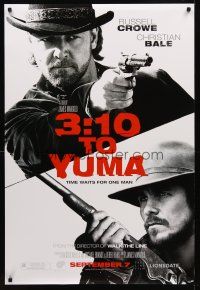 8h010 3:10 TO YUMA advance DS 1sh '07 cowboys Russell Crowe & Christian Bale, cool design!