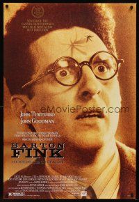 8h051 BARTON FINK DS 1sh '91 Coen Brothers, wacky c/u of John Turturro with mosquito on forehead!