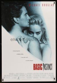 8h052 BASIC INSTINCT DS 1sh '92 Paul Verhoeven directed, Michael Douglas & sexy Sharon Stone!