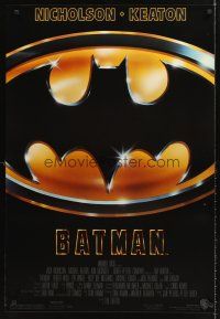 8h059 BATMAN 1sh '89 Michael Keaton, Jack Nicholson, directed by Tim Burton!