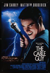 8h124 CABLE GUY int'l DS 1sh '96 Jim Carrey, Matthew Broderick, directed by Ben Stiller!