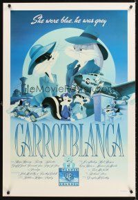 8h127 CARROTBLANCA TV 1sh '95 cool art from Bugs Bunny Casablanca parody!