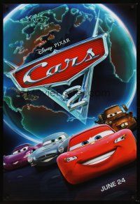 8h128 CARS 2 teaser DS 1sh '11 Walt Disney animated automobile racing sequel!