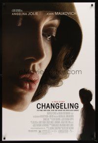 8h135 CHANGELING DS 1sh '08 extreme close-up of Angelina Jolie, Clint Eastwood directed!