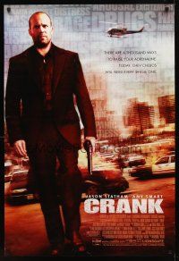 8h159 CRANK DS 1sh '06 Amy Smart, cool image of Jason Statham on street w/gun!