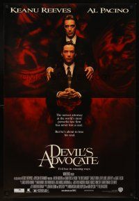 8h187 DEVIL'S ADVOCATE DS 1sh '97 Keanu Reeves, Al Pacino, Charlize Theron, Jeffrey Jones!