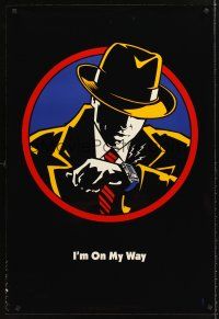 8h192 DICK TRACY DS On My Way style teaser 1sh '90 cool artwork of Warren Beatty in title role, !