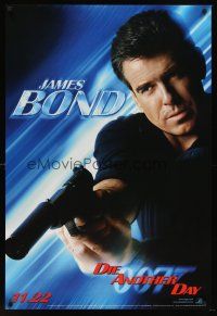 8h194 DIE ANOTHER DAY Bond style teaser 1sh '02 close-up of Pierce Brosnan as James Bond!
