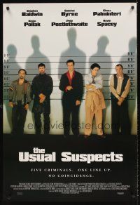 8h752 USUAL SUSPECTS English 1sh '95 Kevin Spacey with watch, Baldwin, Byrne, Palminteri, Singer!