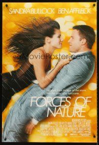 8h258 FORCES OF NATURE int'l DS 1sh '99 romantic close up of sexy Sandra Bullock & Ben Affleck!