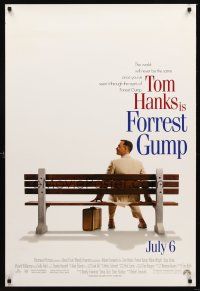8h260 FORREST GUMP advance 1sh '94 Tom Hanks sits on bench, Robert Zemeckis classic!