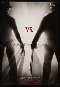8h262 FREDDY VS JASON teaser DS 1sh '03 cool image of horror icons, ultimate battle!