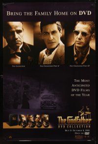 8h278 GODFATHER DVD COLLECTION video 1sh '01 Godfather trilogy, bring the family home on DVD!