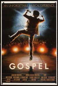 8h288 GOSPEL 1sh '83 David Leivick, Frederick A. Ritzenberg, great artwork of dancing preacher!