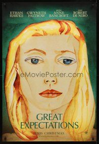 8h292 GREAT EXPECTATIONS style A teaser 1sh '98 close-up artwork of Gwyneth Paltrow, Dickens!