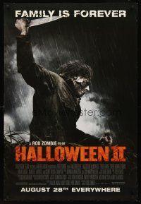 8h298 HALLOWEEN II advance DS 1sh '09 creepy image of Michael Myers w/knife about to stab someone!
