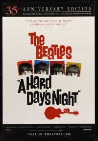 8h301 HARD DAY'S NIGHT advance 1sh R99 great image of The Beatles, rock & roll classic!
