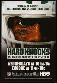 8h303 HARD KNOCKS: TRAINING CAMP WITH THE NEW YORK JETS TV 1sh '10 image of man w/football skin!