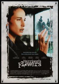 8h304 HARRISON'S FLOWERS int'l 1sh '00 cool image of pretty Andie MacDowell at window!