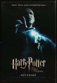 8h313 HARRY POTTER & THE ORDER OF THE PHOENIX teaser DS 1sh '07 David Yates, creepy Ralph Fiennes!