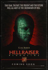 8h320 HELLRAISER: BLOODLINE teaser DS 1sh '96 Clive Barker, Pinhead at the crossroads of hell!