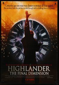8h326 HIGHLANDER 3 advance 1sh '95 Christopher Lambert, chosen to protect all that is good!