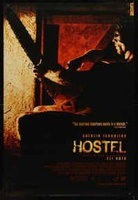 8h331 HOSTEL advance DS 1sh '05 Jay Hernandez, creepy image from Eli Roth gore-fest!